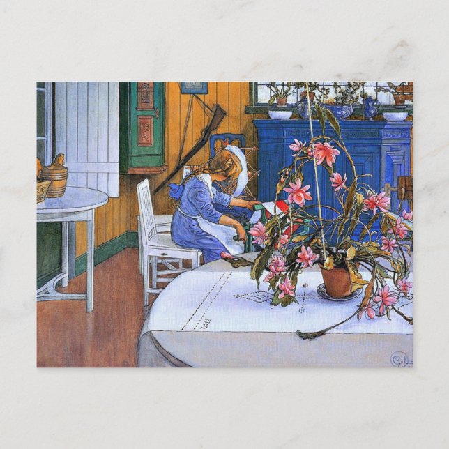 Carte Postale Larsson - Intérieur avec un cactus (Devant)