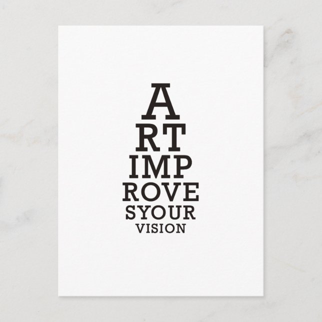 Carte Postale L'art améliore votre tableau de vision  (Devant)