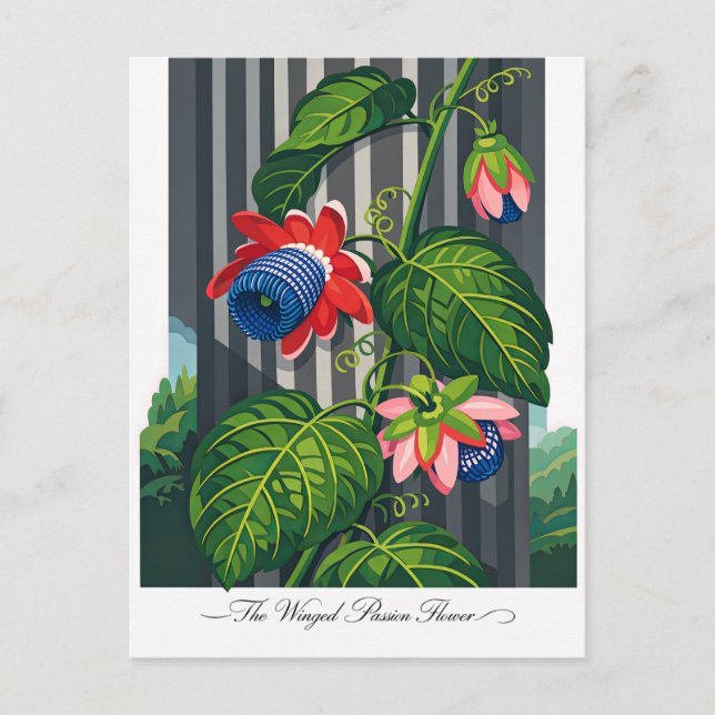 Carte Postale L'art botanique de la fleur de la passion ailée (Devant)