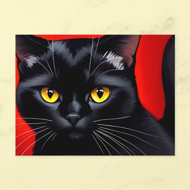 Carte Postale L'art captivant du chat noir (Créateur téléchargé)