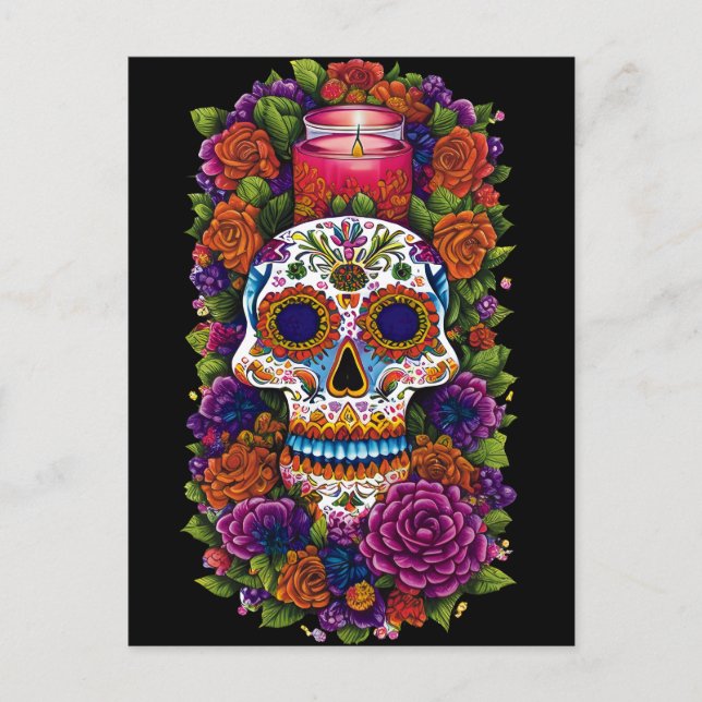 Carte Postale L'art crâne à sucre - Célébrer Dia de los Muertos (Devant)