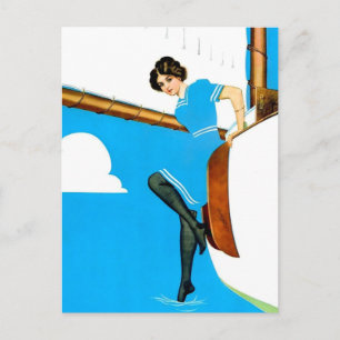 Carte Postale L'art de Coles Phillips « Fadeaway Girl » « Blue S