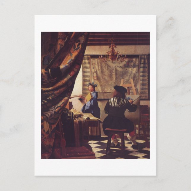 Carte Postale L'art de la peinture par Johannes Vermeer (Devant)