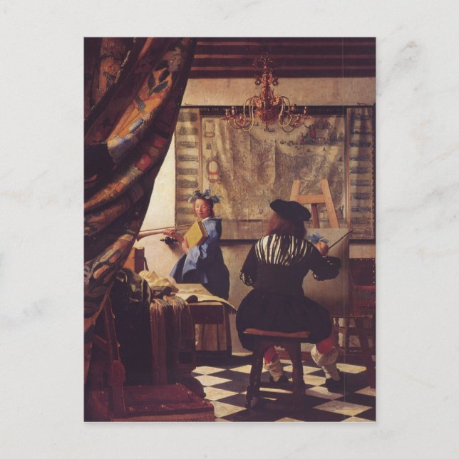 Carte Postale L'art de la peinture par Johannes Vermeer (Devant)
