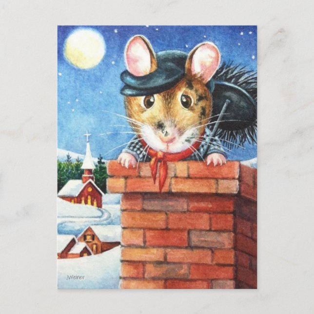 Carte Postale L'art de la souris ramoneuse de Noël de Dickens (Devant)