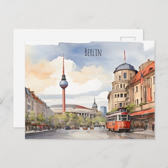 Carte Postale L'art de l'aquarelle à Berlin (Devant / Derrière)