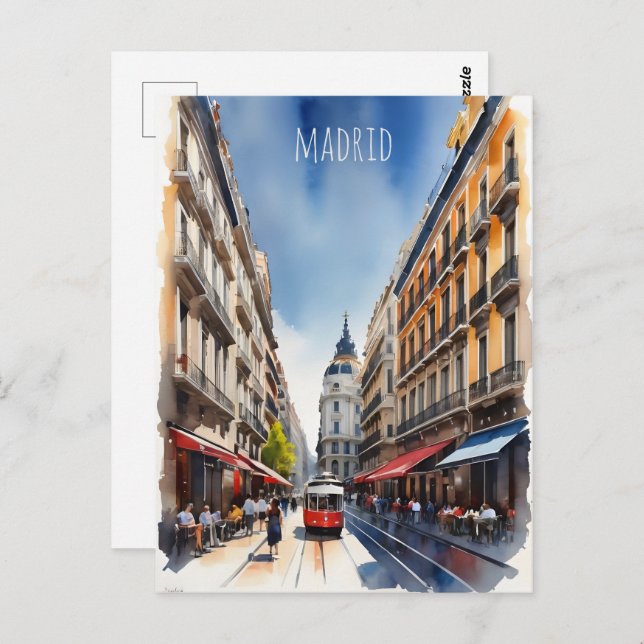 Carte Postale L'art de l'aquarelle à Madrid (Devant / Derrière)