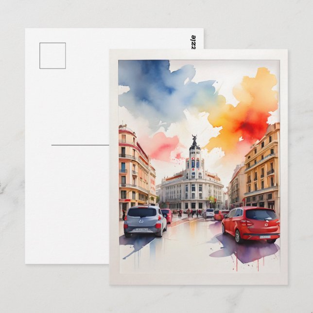 Carte Postale L'art de l'aquarelle à Madrid (Devant / Derrière)