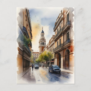 Carte Postale L'art de l'aquarelle à Madrid