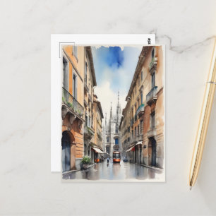 Carte Postale L'art de l'aquarelle à Milan