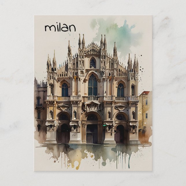 Carte Postale L'art de l'aquarelle à Milan (Devant)