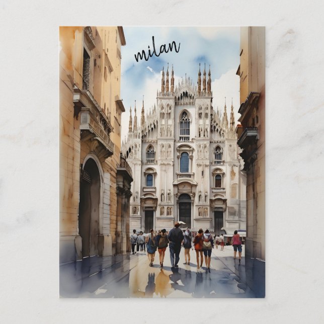 Carte Postale L'art de l'aquarelle à Milan (Devant)