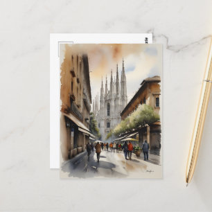 Carte Postale L'art de l'aquarelle à Milan