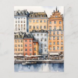 Carte Postale L'art de l'aquarelle de Stockholm