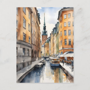 Carte Postale L'art de l'aquarelle de Stockholm