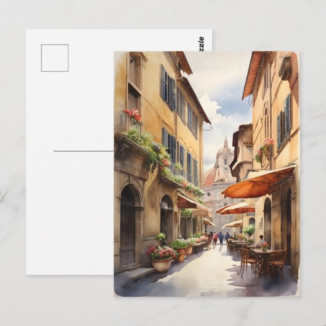 Carte Postale L'art de l'aquarelle Florence (Devant / Derrière)
