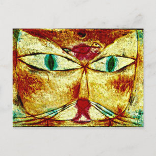 Carte Postale L'art de Paul Klee : Chat et Oiseau