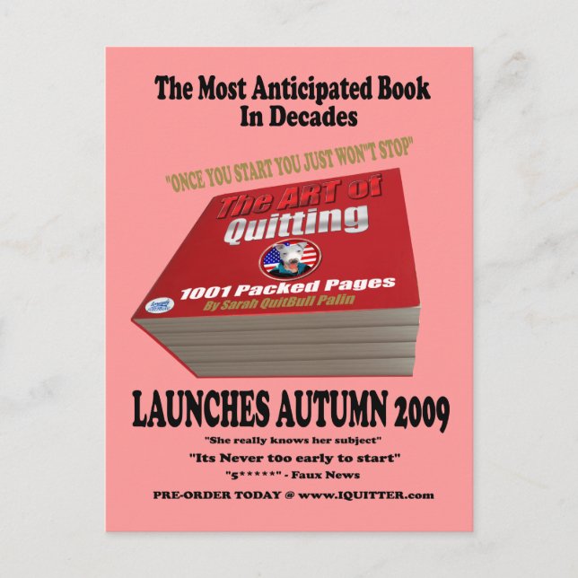 Carte Postale L'art de quitter Sarah Quitbull Palin (Devant)