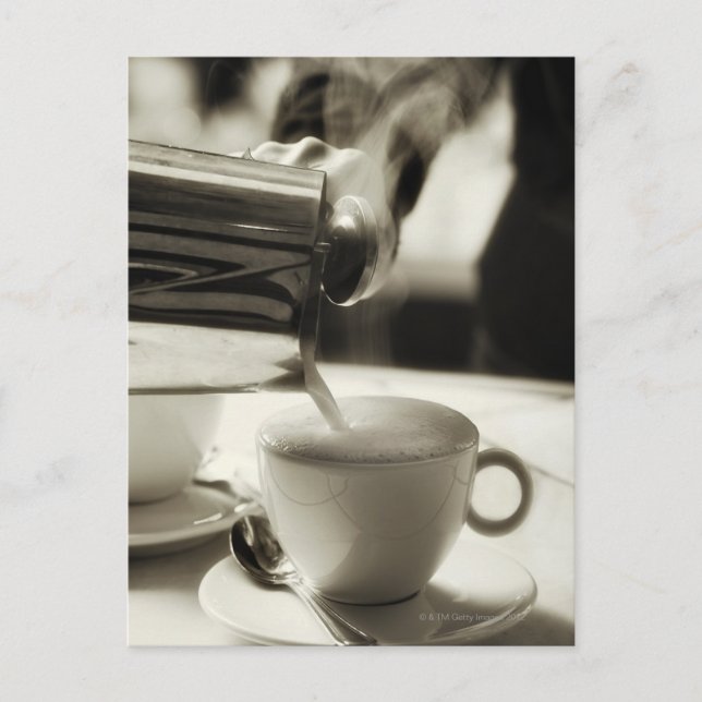 Carte Postale L'art du café frais / ajout vapeur (Devant)