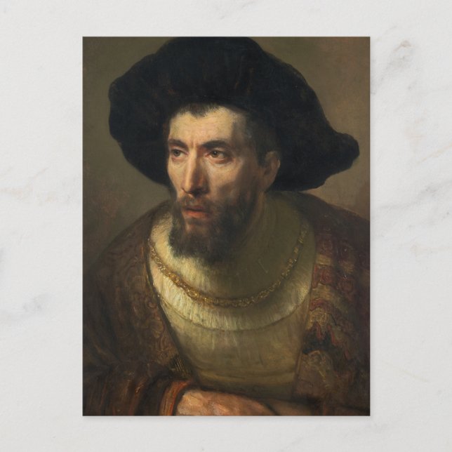Carte Postale L'art du portrait baroque du philosophe Rembrandt (Devant)
