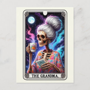Carte Postale L'art du tarot de grand-mère floral squelette Cozy