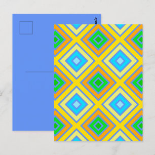 Carte Postale L'art en ligne angulaire aux couleurs harmonieuses