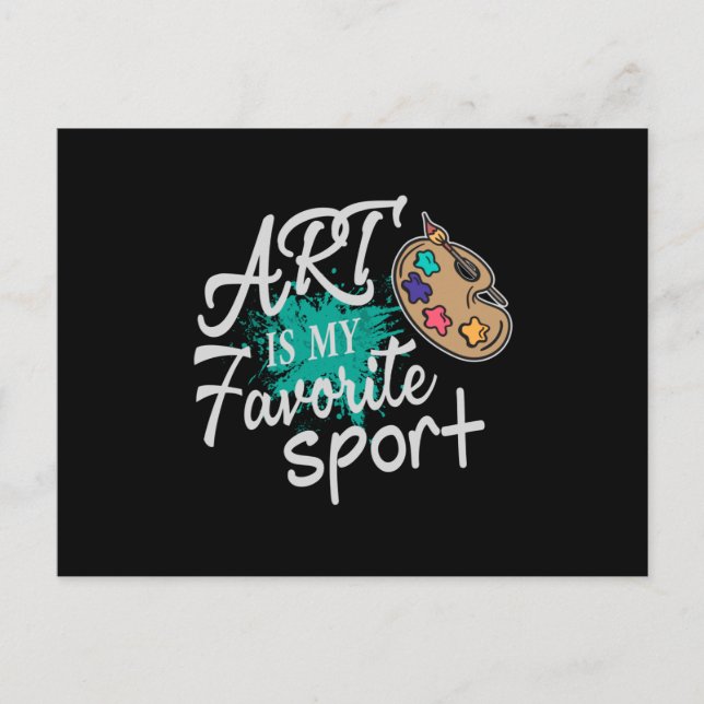 Carte Postale L'art est mon sport favori Splash vert (Devant)