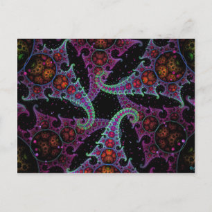 Carte Postale L'art fractal du jardin de la pieuvre