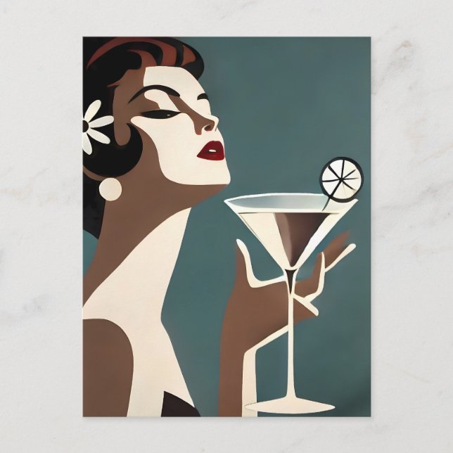 Carte Postale L'Art Moderne du Milieu du Siècle La DIva Martini (Devant)