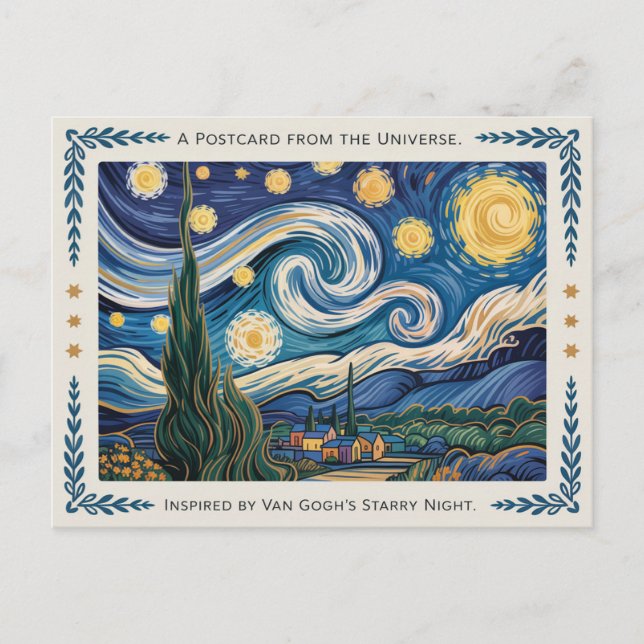Carte Postale L'art nocturne étoilé de Van Gogh (Devant)