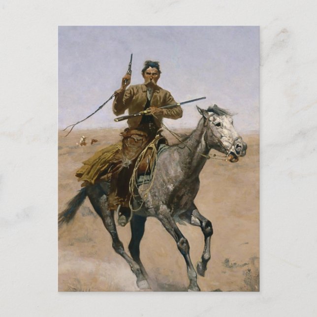 Carte Postale L'art occidental de Frederic Remington « La Fuite  (Devant)