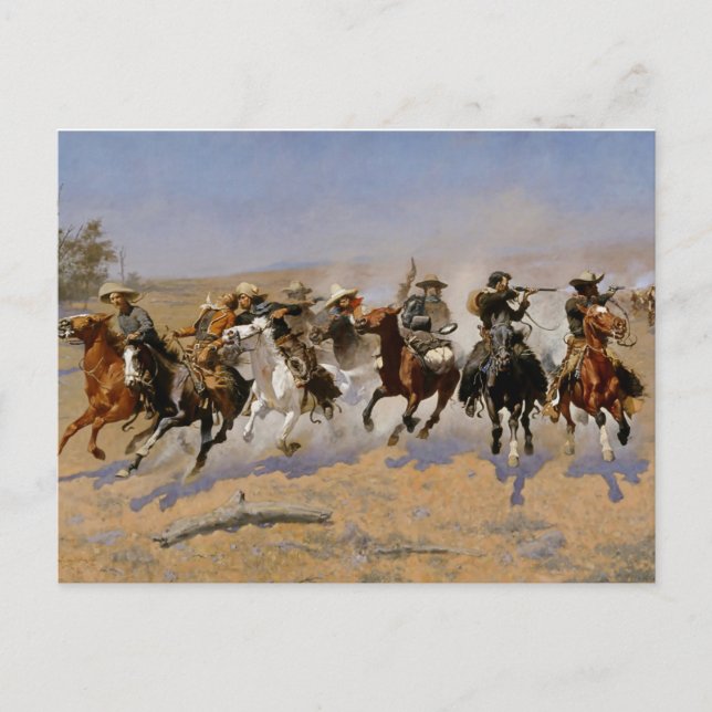 Carte Postale L'art occidental de Frederic Remington “Ruée vers  (Devant)