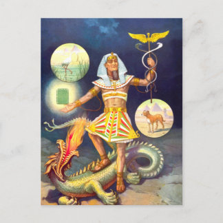 Carte Postale L'art Vintage de Dieu égyptien