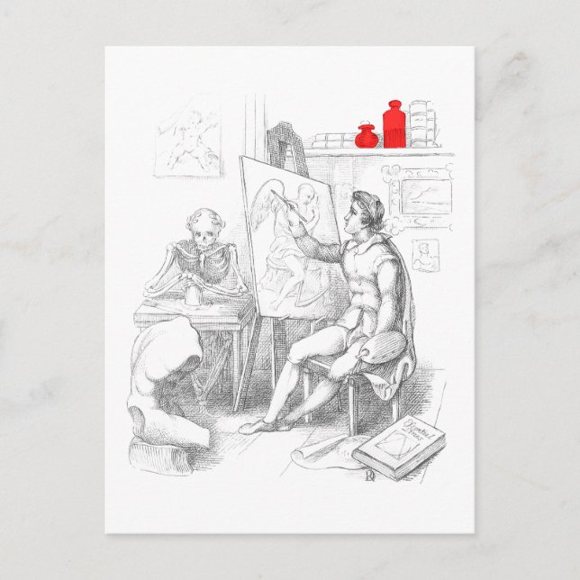 Carte Postale L'artiste peint la mort (Devant)