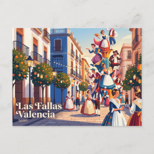 Carte Postale Las Fallas Valence Espagne