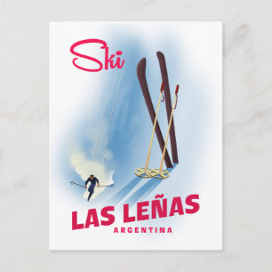 Carte Postale las leñas ski argentin