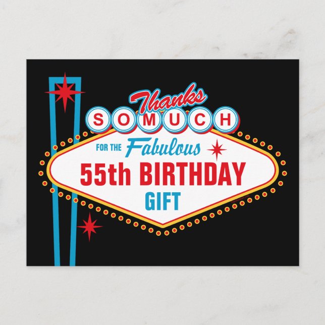 Carte Postale Las Vegas Custom Merci (Devant)