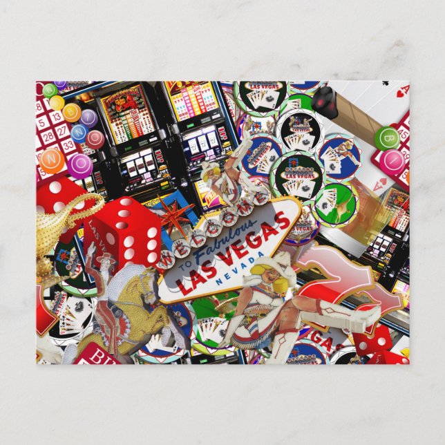 Carte Postale Las Vegas Icons ~ Gamblers Delight (Devant)