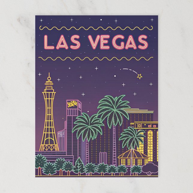 Carte Postale Las Vegas : Neon Cityscape à la nuit (Créateur téléchargé)