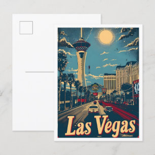 Carte Postale Las Vegas Nevada Classic Art Retro Vintage voyage