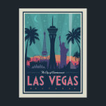 Carte Postale Las Vegas, Nevada | Skyline<br><div class="desc">Anderson Design Group est une société d'illustration et de conception de pointe située à Nashville,  au Tennessee. Founder Joel Anderson Directives Team of talented artists to create original poster art that looks like classic vintage publicité prints from the 1920s to the 1960s.</div>