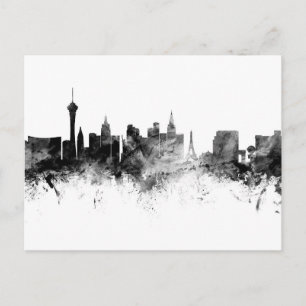 Carte Postale Las Vegas Nevada Skyline Noir Blanc