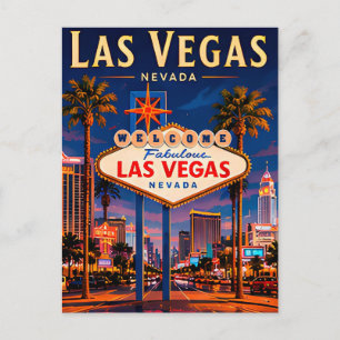 Carte Postale 🎰 Las Vegas Nevada Strip et ligne d'horizon