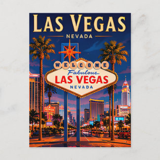 Carte Postale 🎰 Las Vegas Nevada Strip et ligne d'horizon