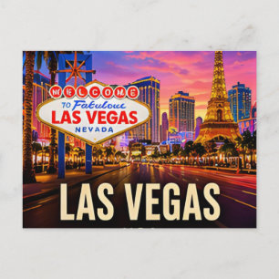 Carte Postale Las Vegas Nevada USA lumières de la Strip désert v