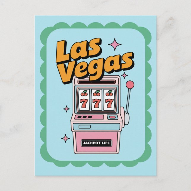 Carte Postale Las Vegas Nevada USA Machine à Sous Jackpot (Devant)