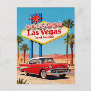 Carte Postale Las Vegas, NV – Voyage dans le style rétro des ann