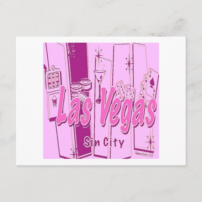 Carte Postale Las Vegas Pop Art Retro (Devant)