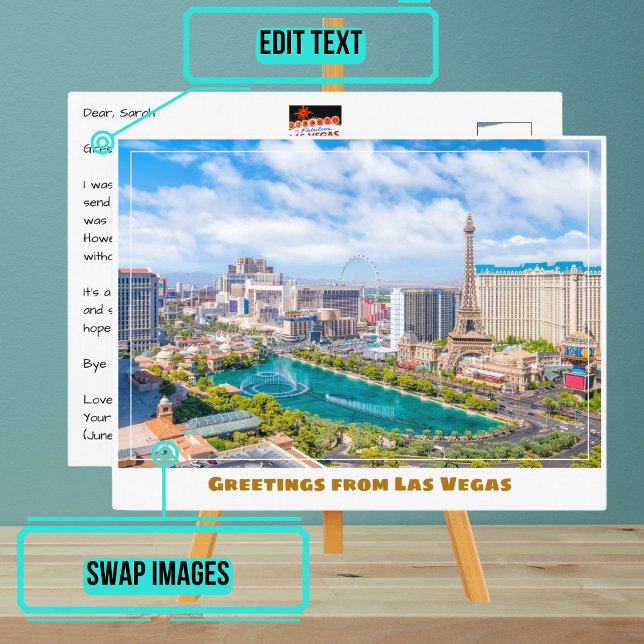 Carte Postale Las Vegas Strip depuis le sommet (Please enjoy our postcard)