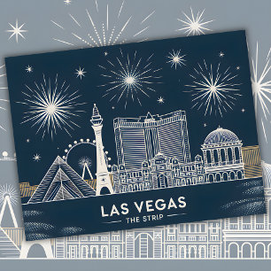 Carte Postale Las Vegas Strip Nevada Skyline Line Art Cityscape